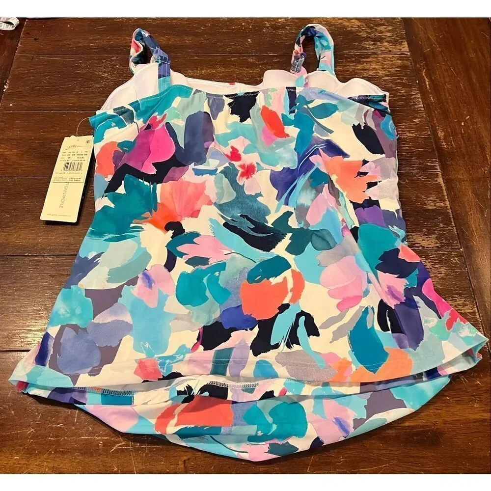 Profile by Gottex Women’s Holi Plus Size Abstract Floral Print Tankini -22W